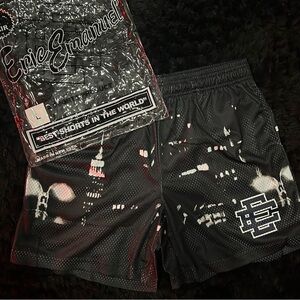 Eric Emanuel Black and White Graphic Shorts